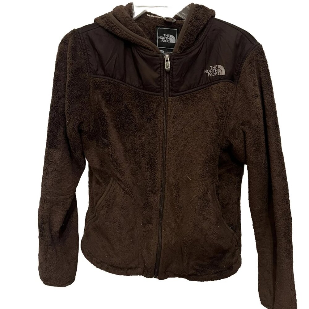 The North Face Fleece Brown Long-Sleeve Full-Zip Hooded Jacket Women's Small - Picture 3 of 12